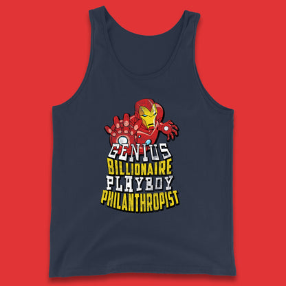 Tony Stark Quote Genius Billionaire Playboy Philanthropist Marvel Avenger Iron Man Superhero Movie Character Tank Top