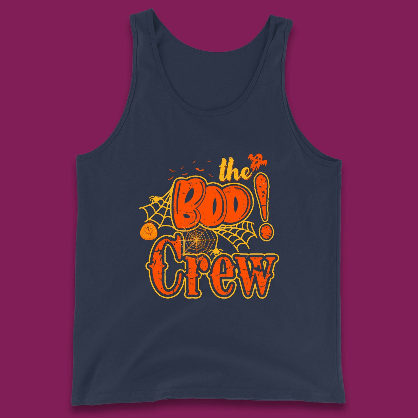 The Boo Crew Halloween Boo Squad Horror Scary Spokky Matching Costume Tank Top