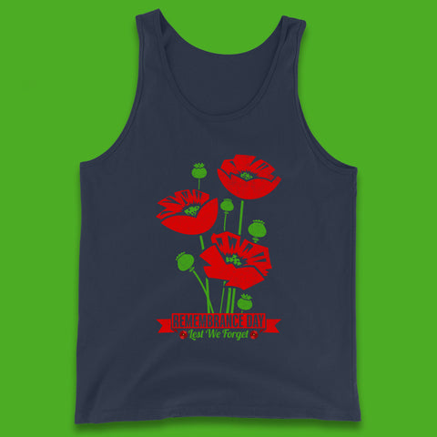 Remembrance Day Lest We Forget British Armed Forces Poppy Flower Tank Top