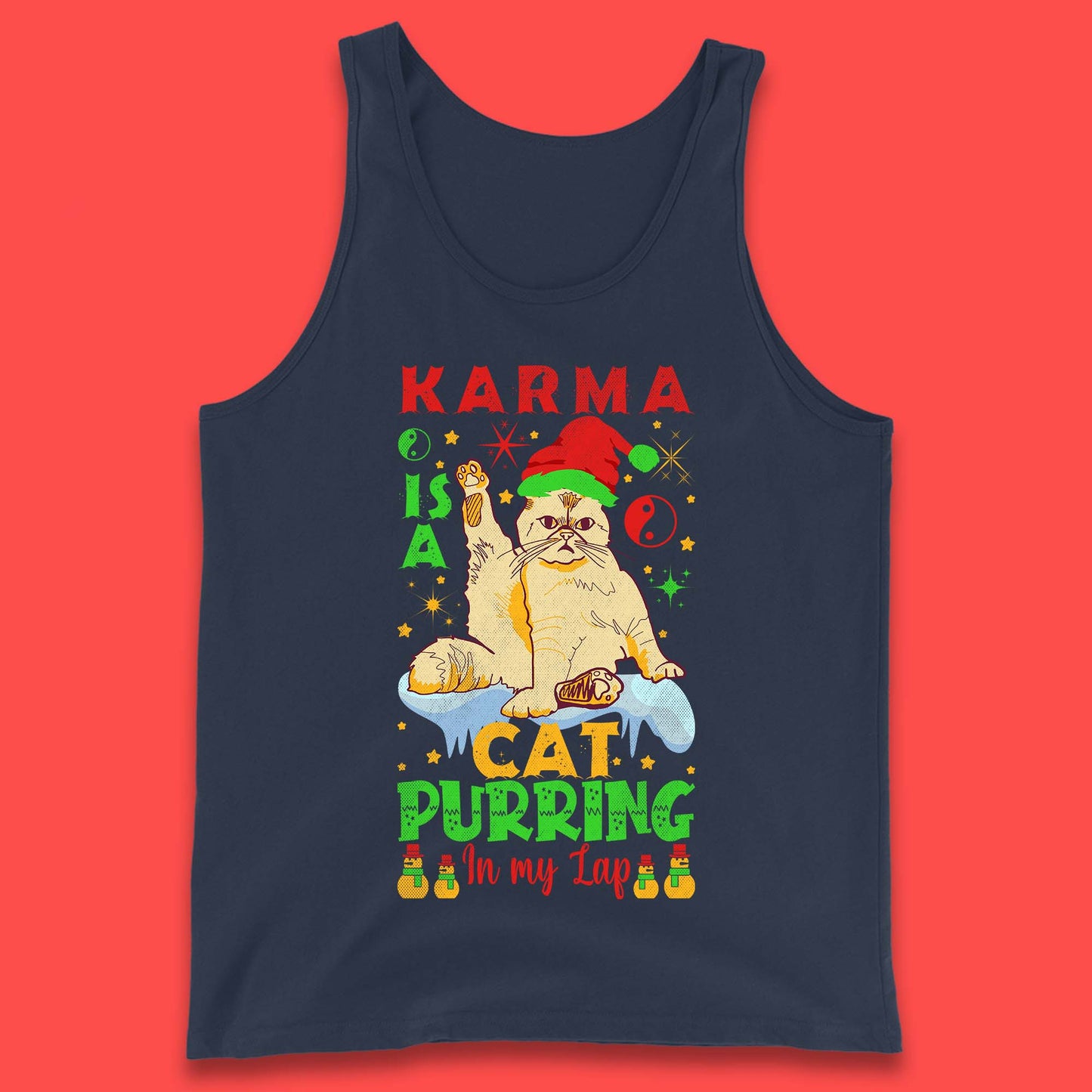 Christmas Karma Is A Cat Tank Top