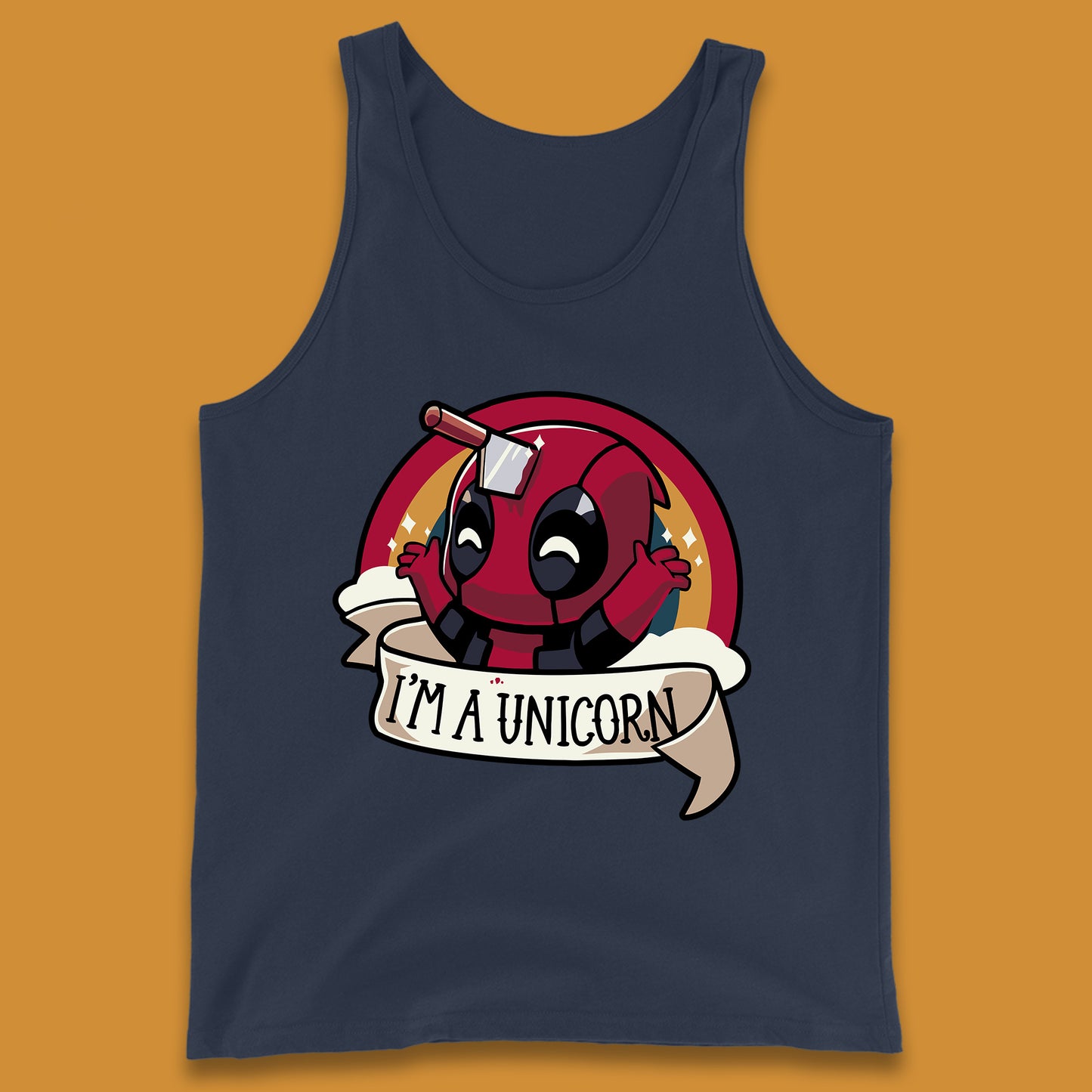 I'm A Unicorn Funny Deadpool Rainbow Colors Marvel Avengers Superhero Fictional Character Tank Top