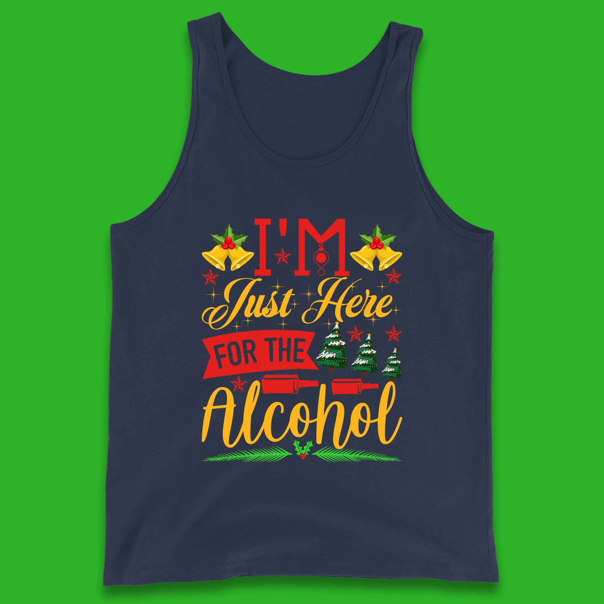 christmas drinking party tank top