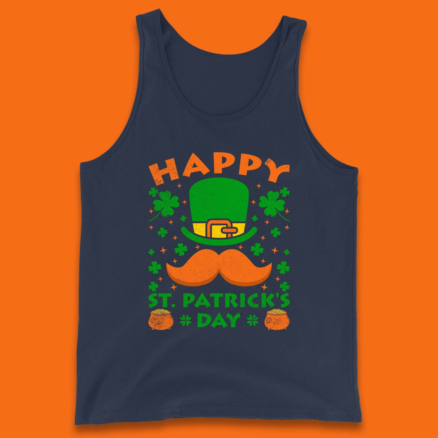 Leprechaun Hat & Ginger Mustache Tank Top