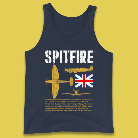Supermarine Spitfire Royal Air Force British Army Uk Flag Spitfire WWII Remembrance Day Tank Top