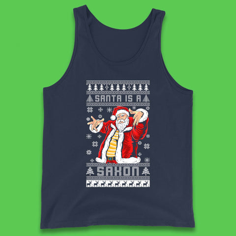 Santa is A Saxon Christmas Tank Top