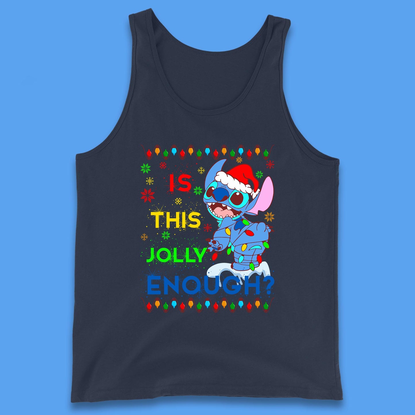 christmas stitch is this jolly enough tank top