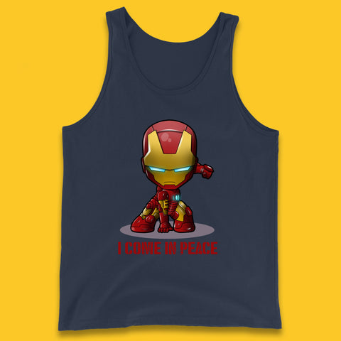 I Come In Peace Marvel Avenger Movie Character Iron Man Superheros Ironman Costume Superheros Tank Top