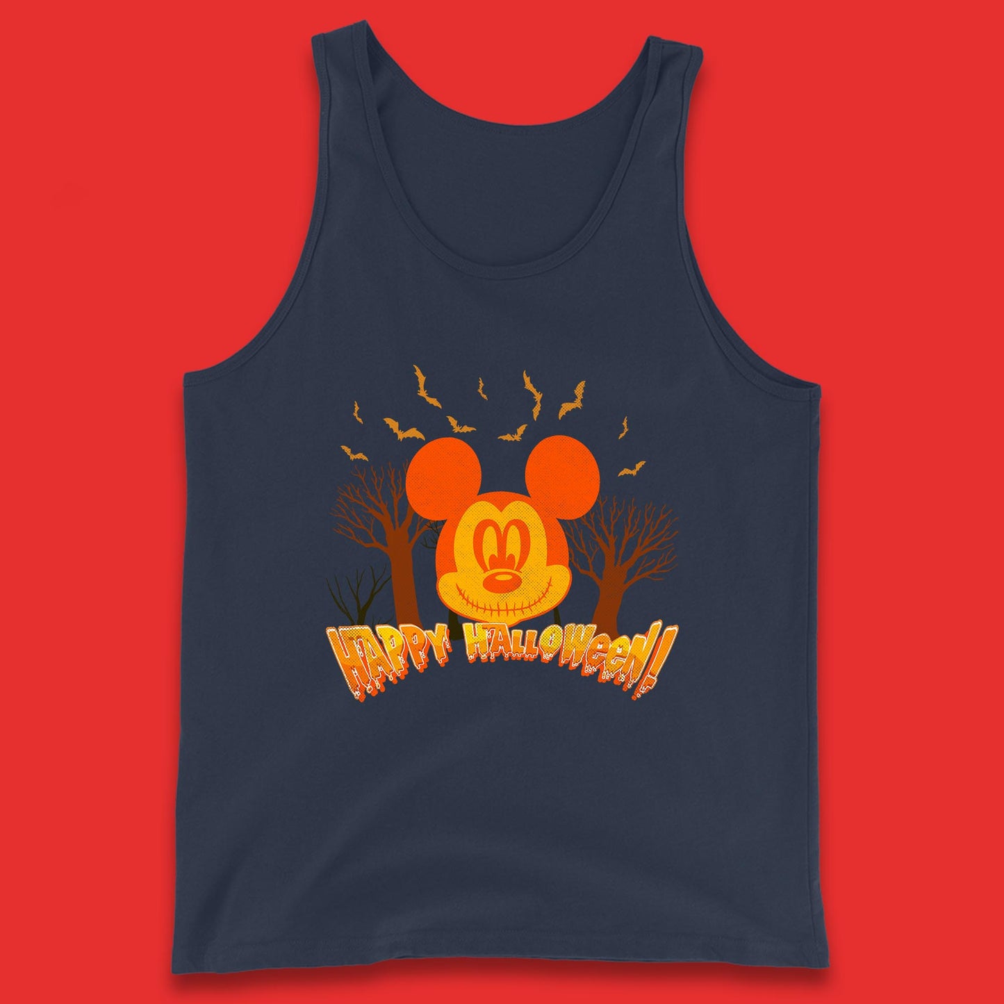 Happy Halloween Mickey Mouse Horror Scary Spooky Jack Face Halloween Disney Trip Tank Top