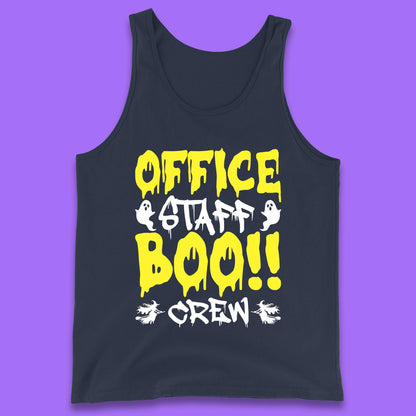 Office Staff Boo Crew Halloween Office Squad Boo Ghost Office Crew Tank Top