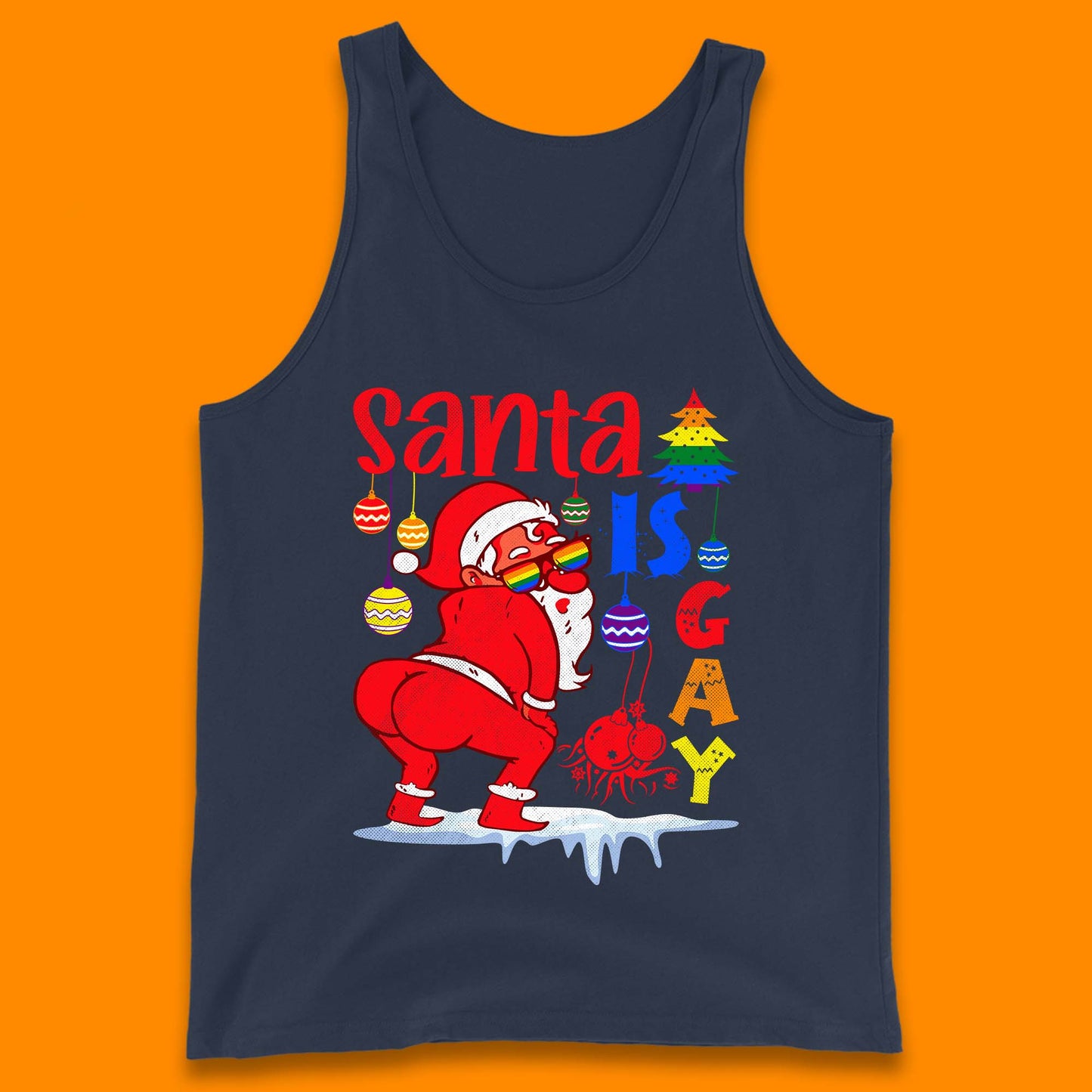 gay pride christmas tank top
