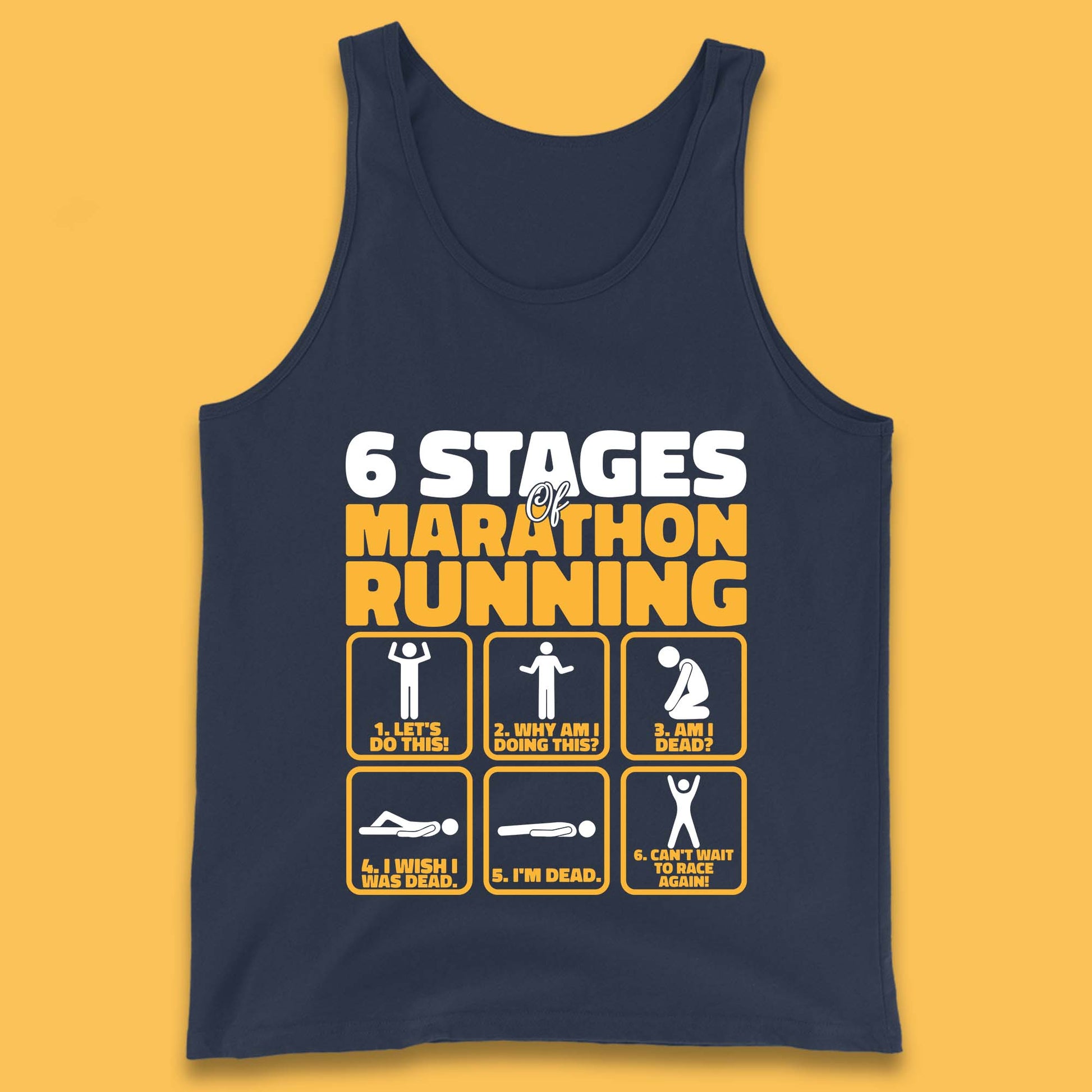 6 Stages Of Marathon Running Athletics T Shirt
