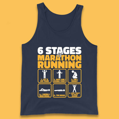 6 Stages Of Marathon Running Athletics T Shirt