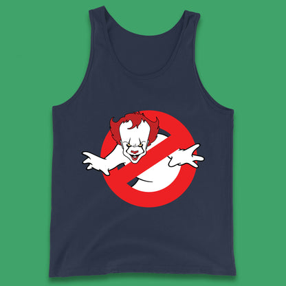The Real Ghostbusters No Ghost Halloween IT Pennywise Clown Movie Mashup Parody Tank Top