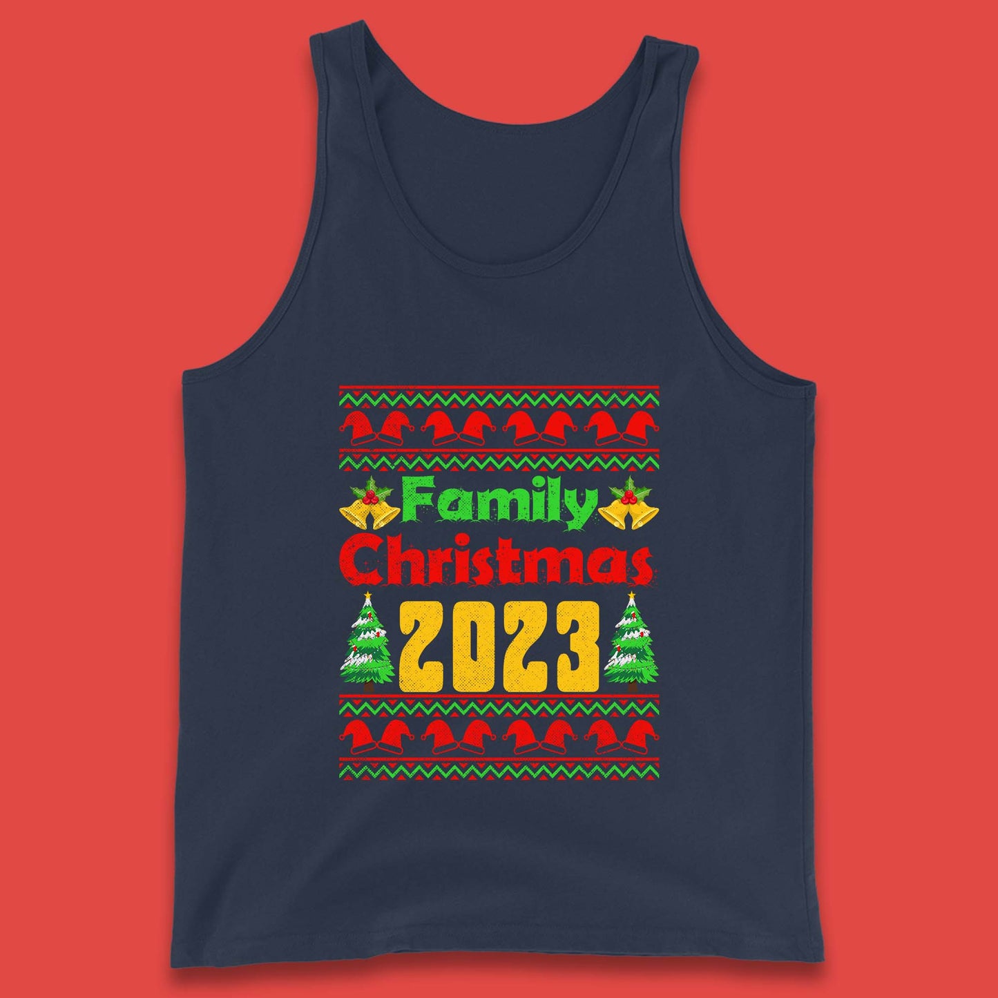 Family Christmas 2023 Holiday Winter Festive Christmas Trees Xmas Season Tank Top