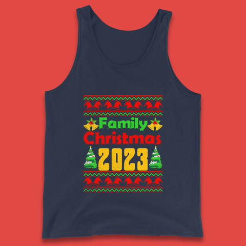 Family Christmas 2023 Holiday Winter Festive Christmas Trees Xmas Season Tank Top