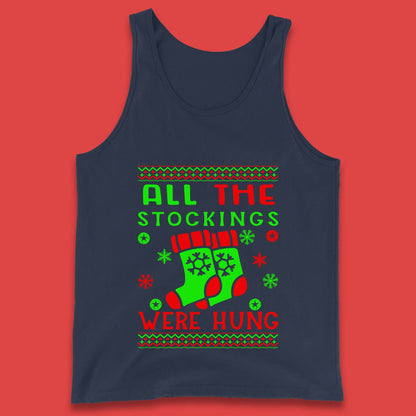 christmas socks all the stocking were hung tank top