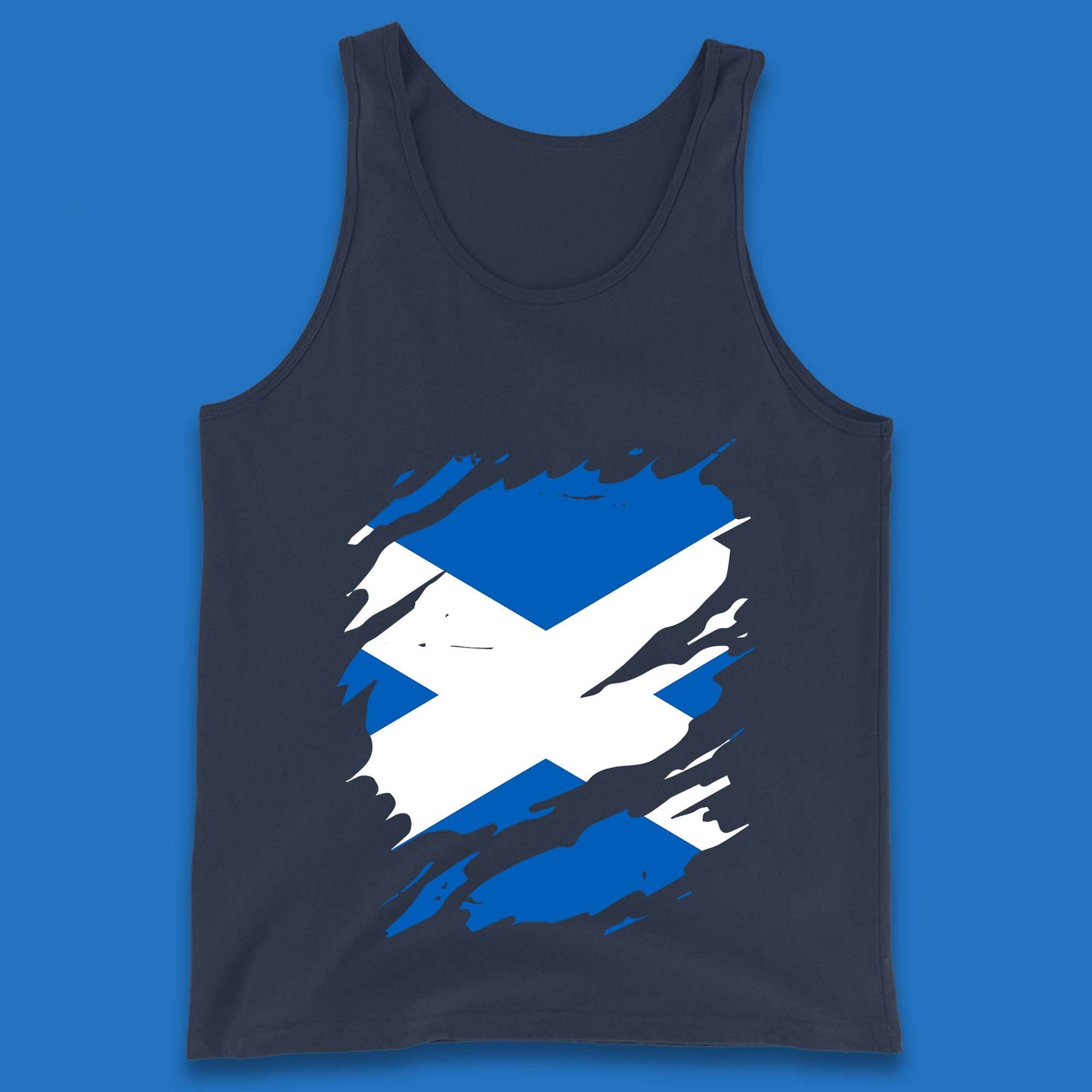 Distressed Scotland Flag Scottish Heritage Ancestry Scot Pride Scottish Flag Tank Top