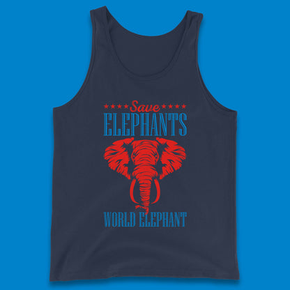 Save The Elephants World Elephant Day Zoo Animal Wildlife Tank Top