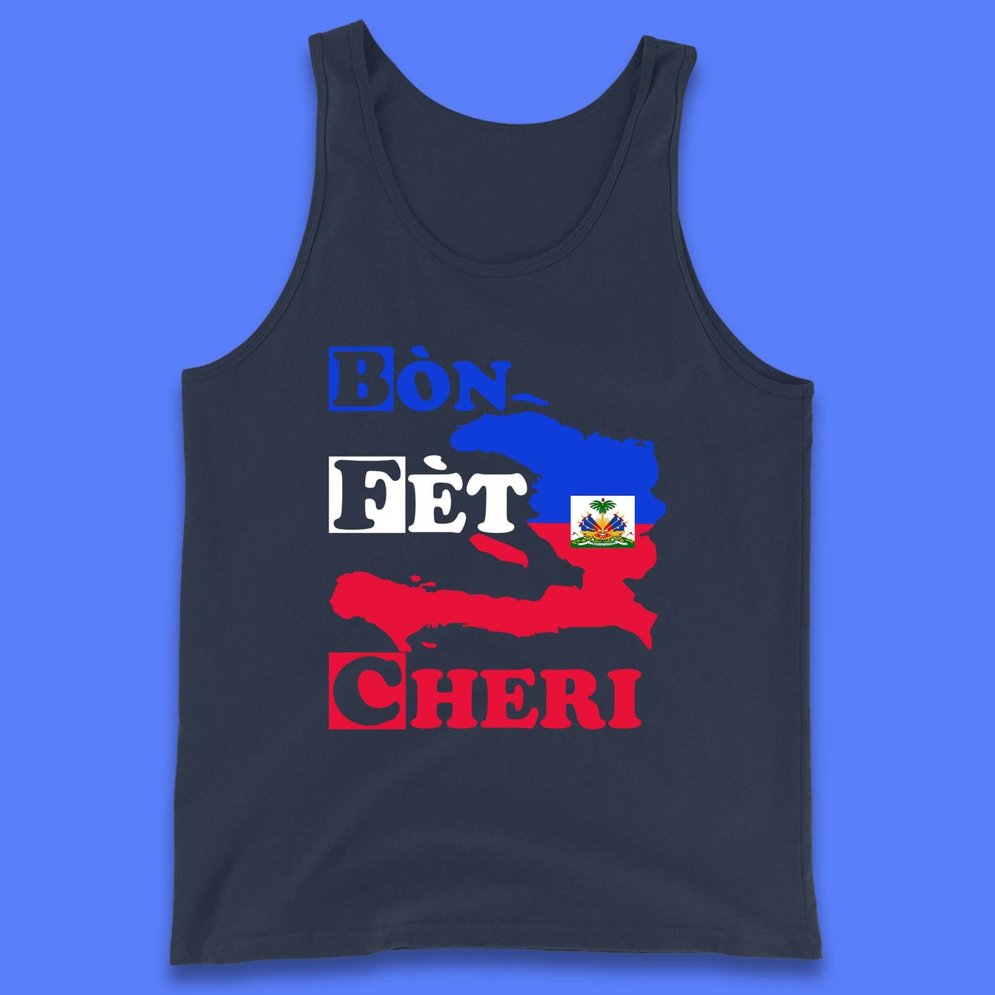 Bon Fet Cheri Haiti Map Tank Top