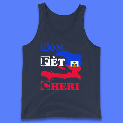 Bon Fet Cheri Haiti Map Tank Top