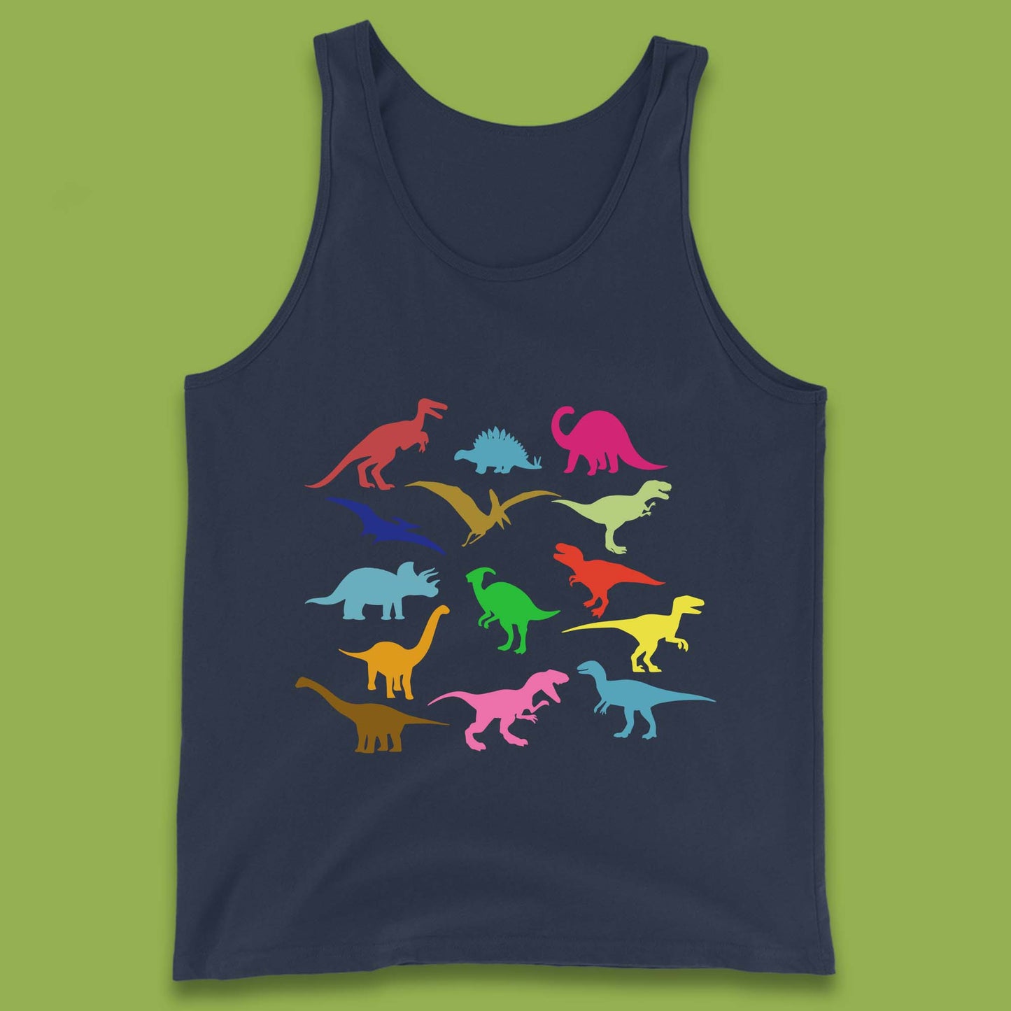 Colourful Dinosaurs Dino Fossil Dinosaurs Wild Nature Prehistoric Paleontology Velociraptor Tank Top