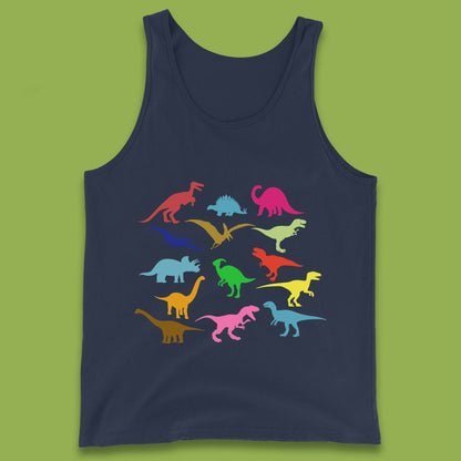 Colourful Dinosaurs Dino Fossil Dinosaurs Wild Nature Prehistoric Paleontology Velociraptor Tank Top