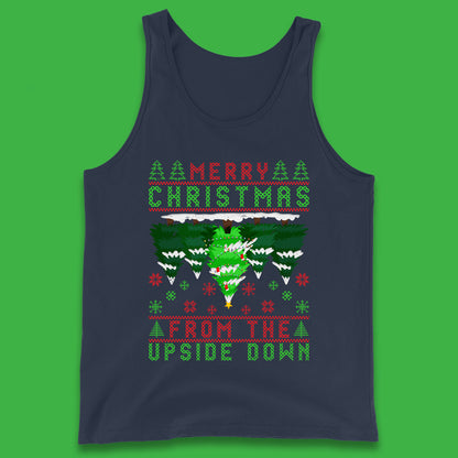 merry christmas from the upside down tree tank top
