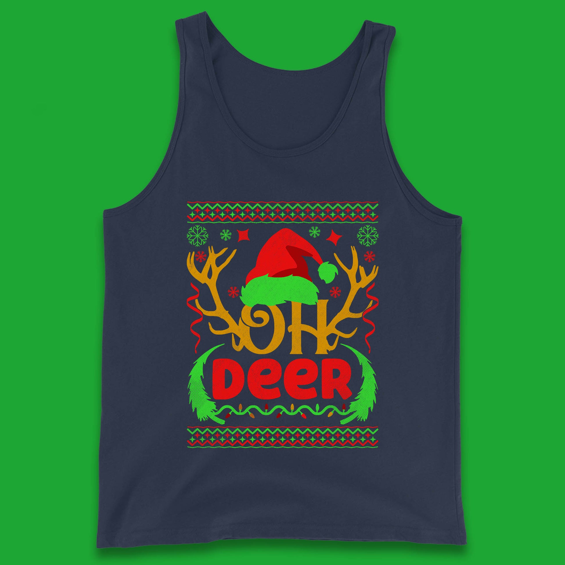 deer antlers christmas tank top
