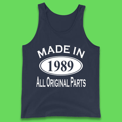 Made In 1989 All Original Parts Vintage Retro 34th Birthday Funny 34 Years Old Birthday Gift Tank Top