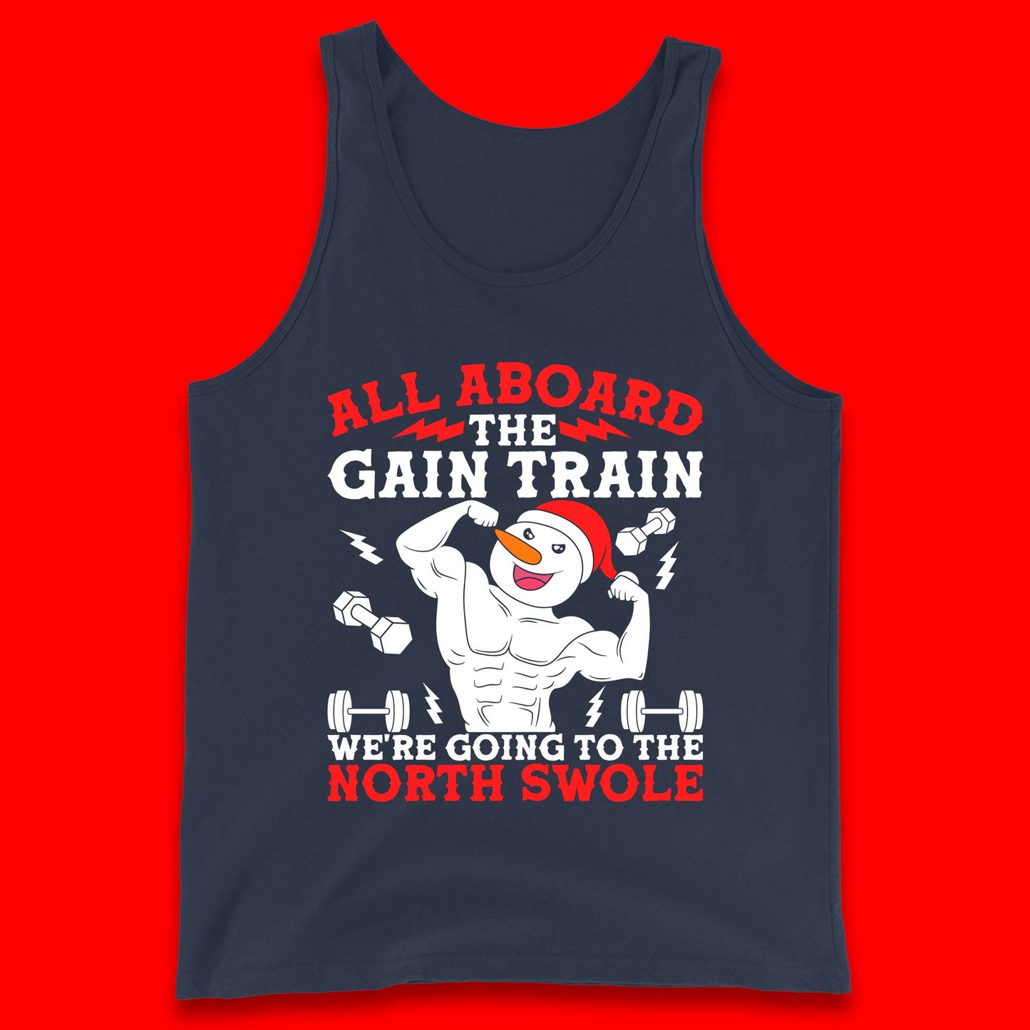 North Swole Snowman Christmas Gym Tank Top