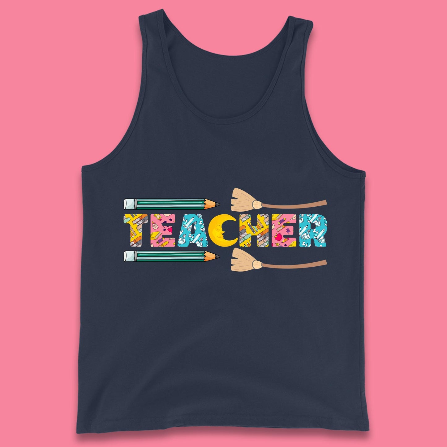 Halloween Teacher Spooky Teacher Ghost Halloween School Tank Top
