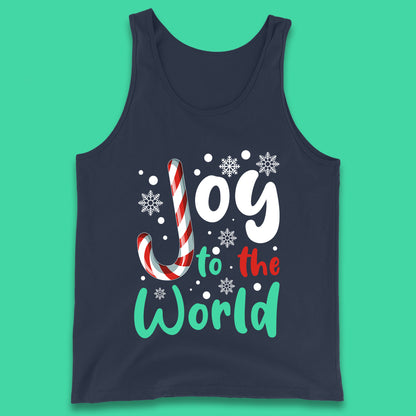 joy to the world christmas candy cane tank top
