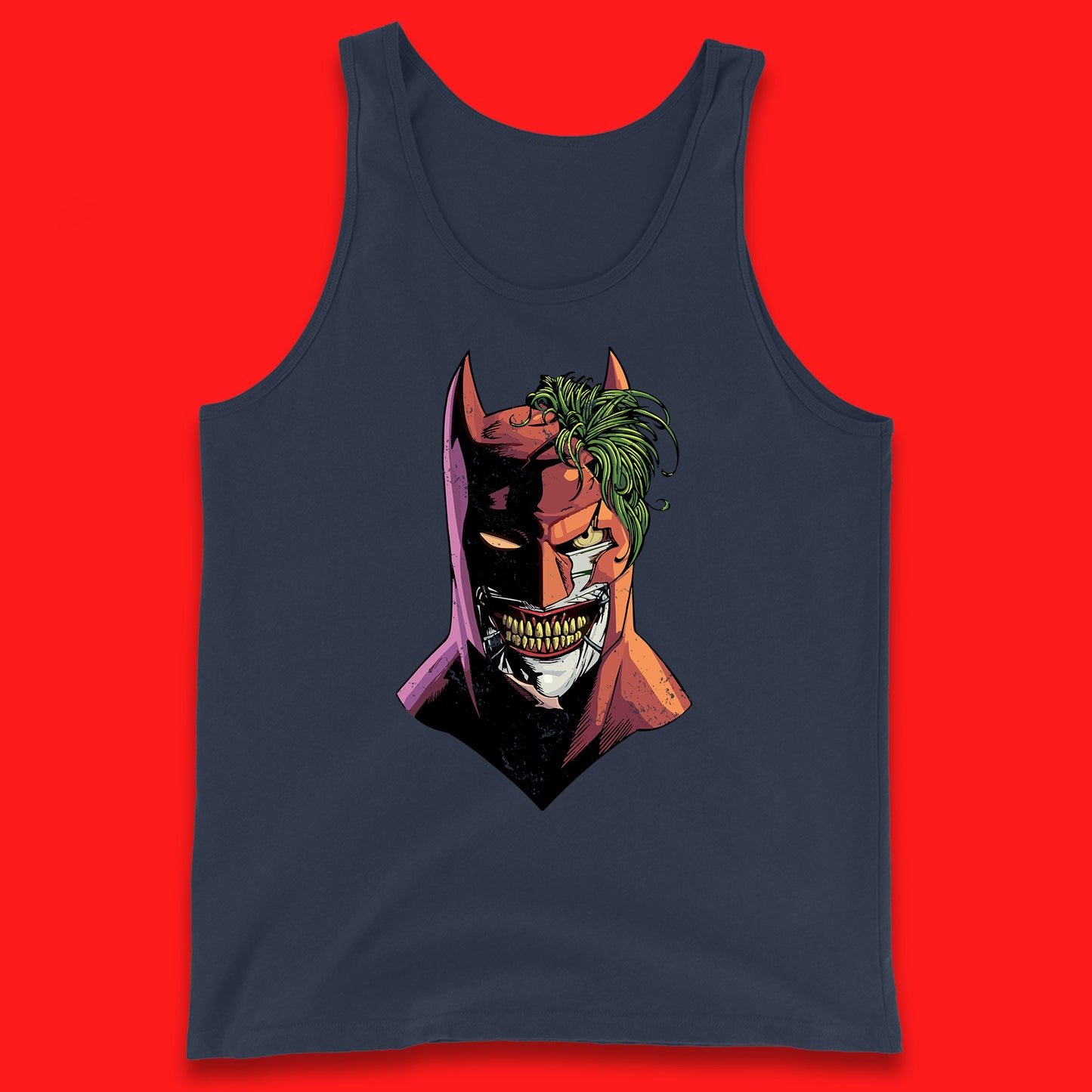 DC Comics Batman Mouth Wall Batman X The Joker Spoof Supervillain Comic Book Character Tank Top