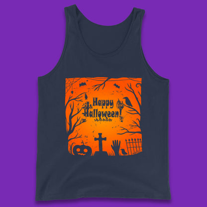Happy Halloween Witch Hand Cross Sign Scary Pumpin Spooky Terrific Halloween Night Tank Top