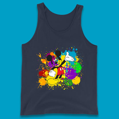 Abstract Paint Splashing On Disney Mickey Mouse Disneyland Trip Tank Top
