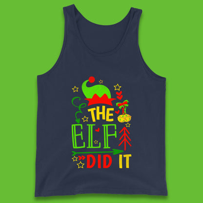 christmas the elf did it funny tank top