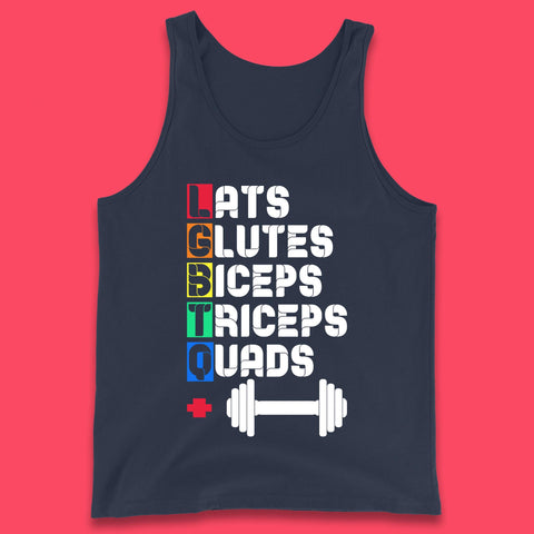 Lats Glutes Biceps Triceps Quads LGBTQ+ Fitness Gym Gay Pride Workout Tank Top