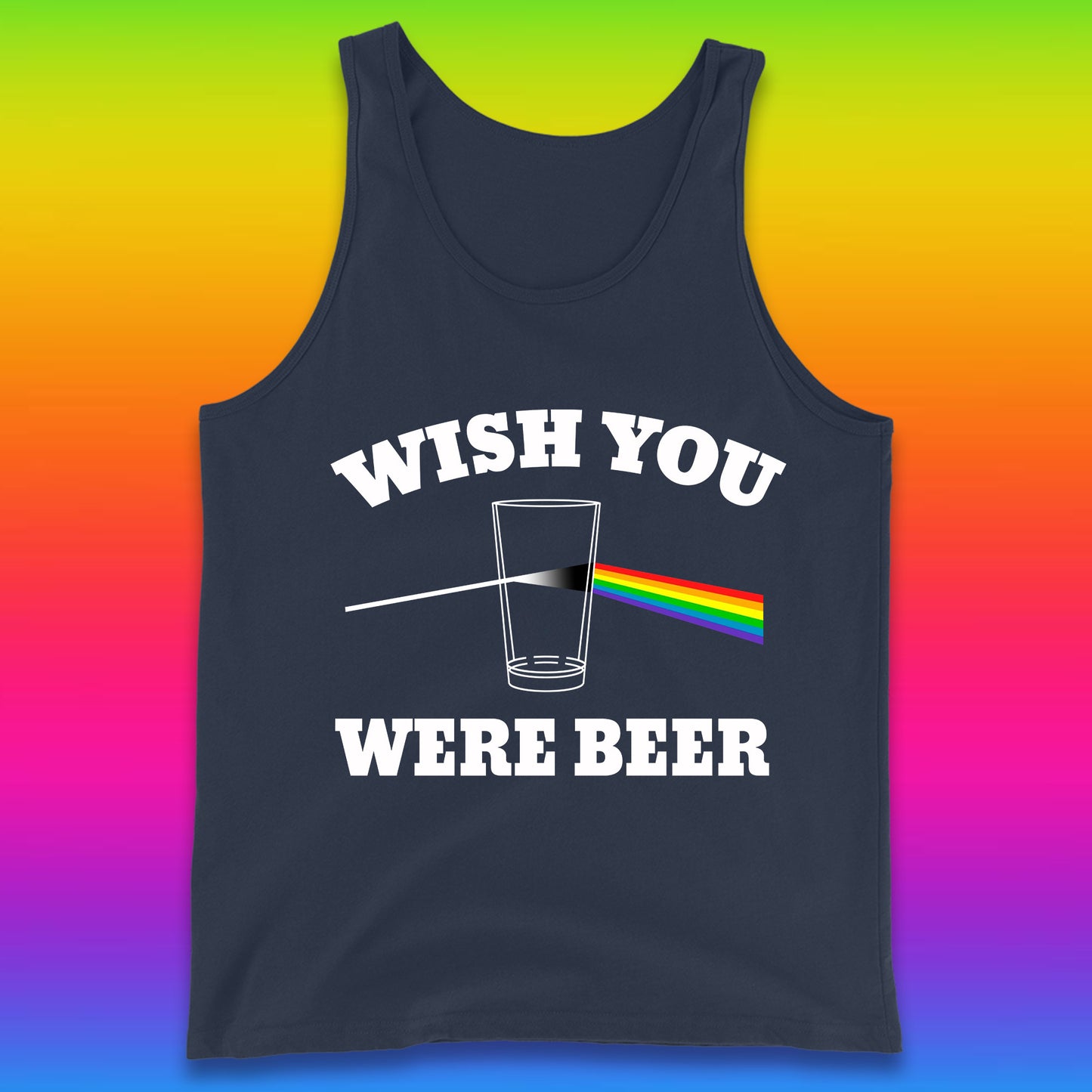 Wish You Were Beer Pink Floyd Beer Parody Song Funny Beer Alcohol Drinking Lovers Tank Top