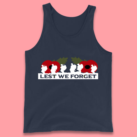 Lest We Forget Remembrance Day Armed Force Day Poppy Flower Soldiers Tank Top