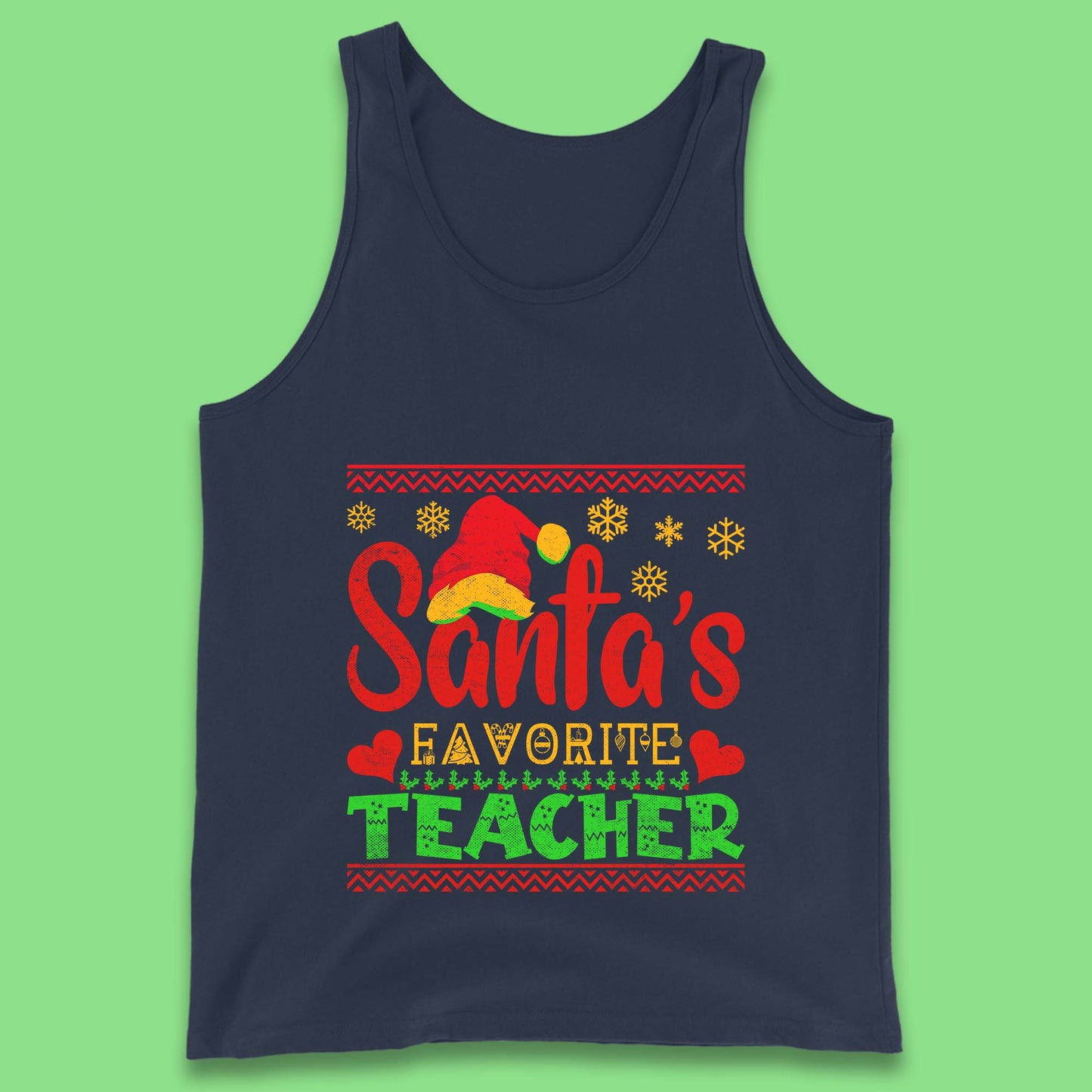 christmas santas favorite teacher tank top