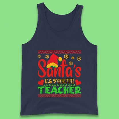 christmas santas favorite teacher tank top