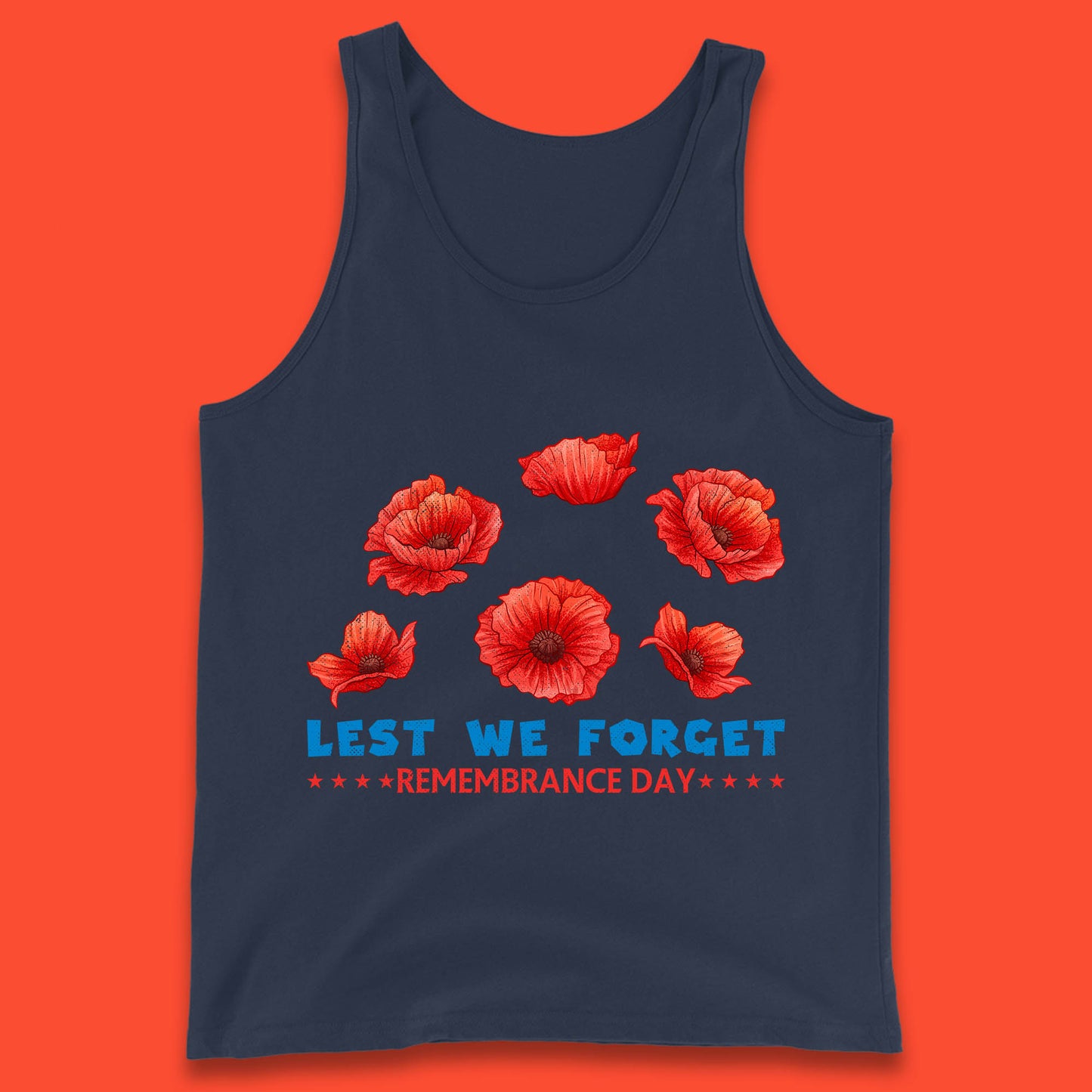 Lest We Forget Remembrance Day Poppy Flowers British Armed Forces Day Tank Top