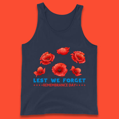 Lest We Forget Remembrance Day Poppy Flowers British Armed Forces Day Tank Top