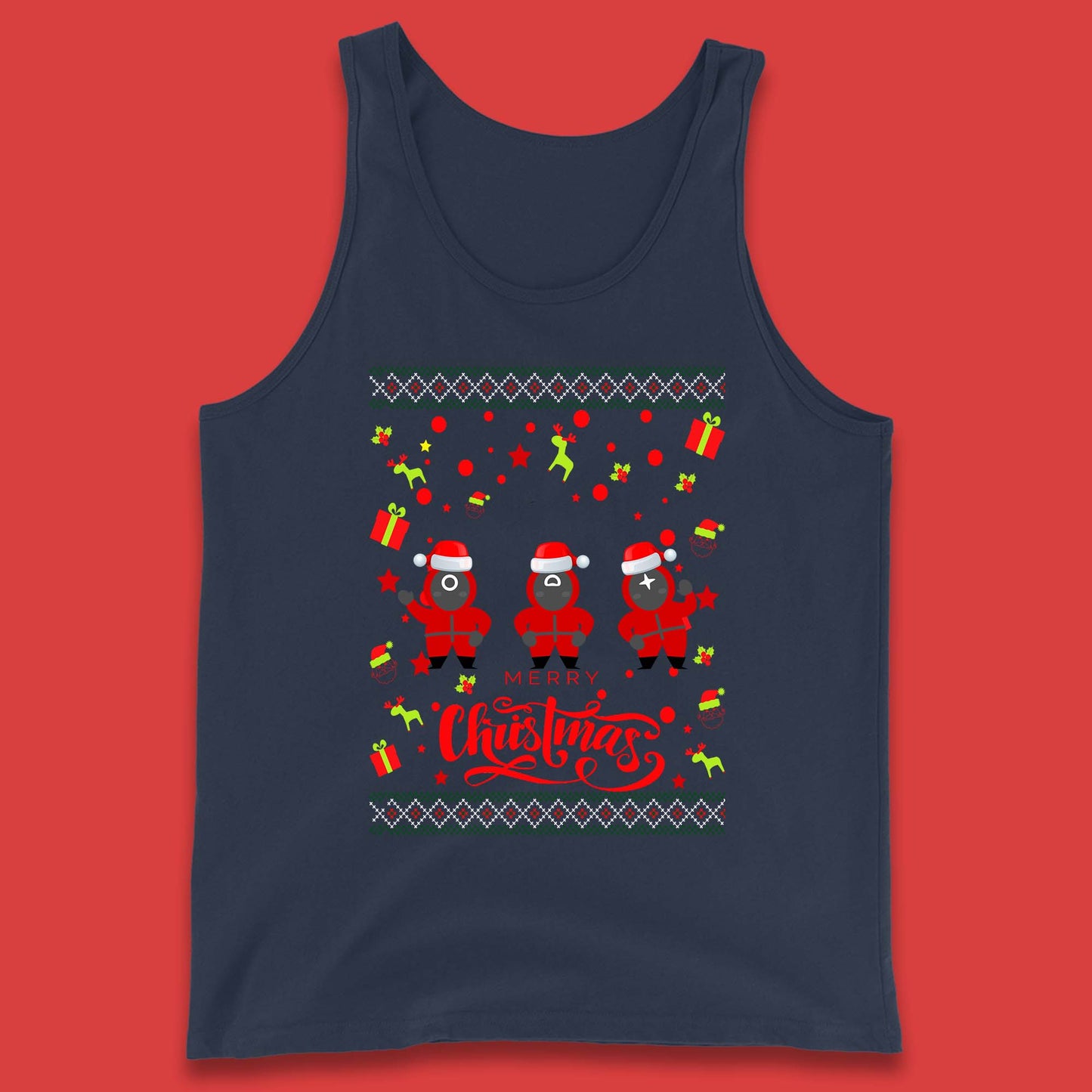 Squid Game Guards Christmas Tank Top