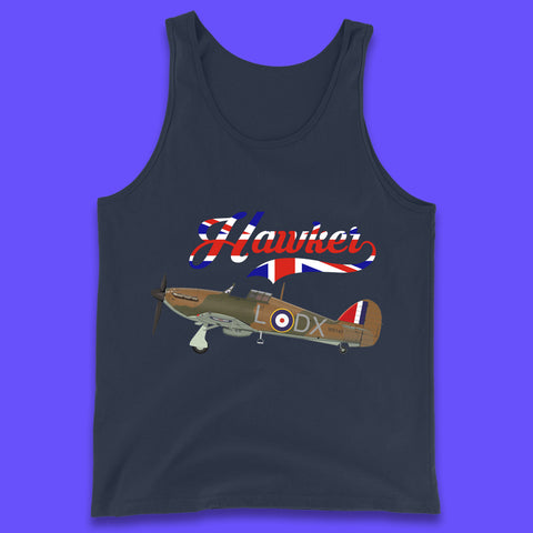 Hawker Hurricane United Kingdom Vintage WWII RAF Fighter Jet British Aircraft Royal Air Force Remembrance Day Tank Top