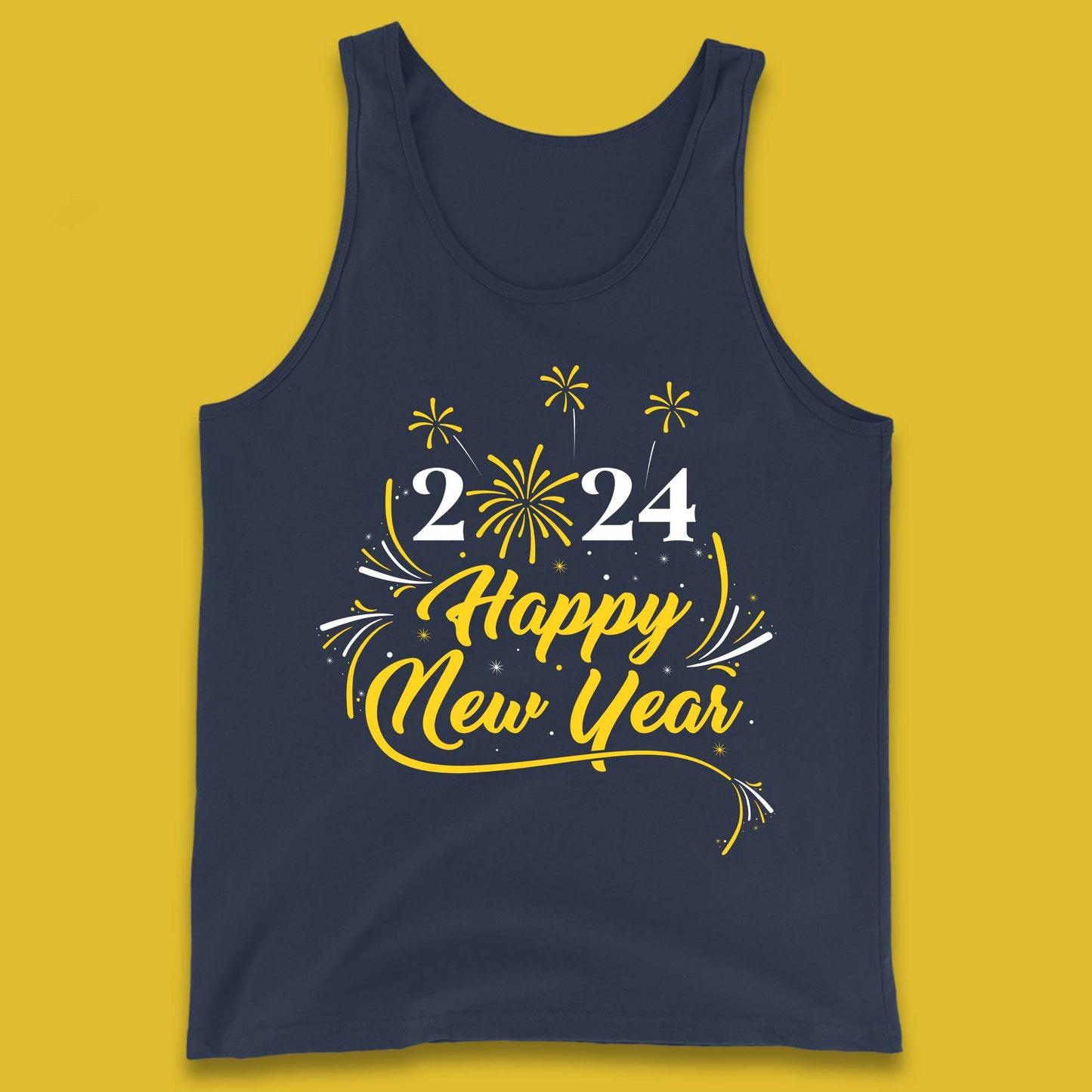 2024 Happy New Year Fireworks Tank Top