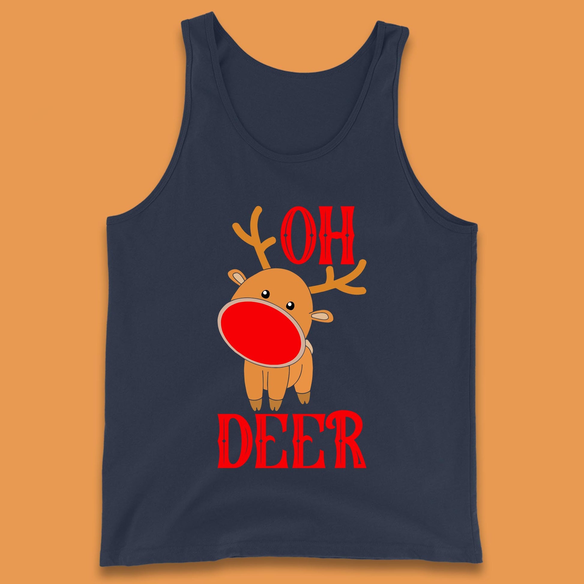 reindeer oh deer christmas rudolph tank top