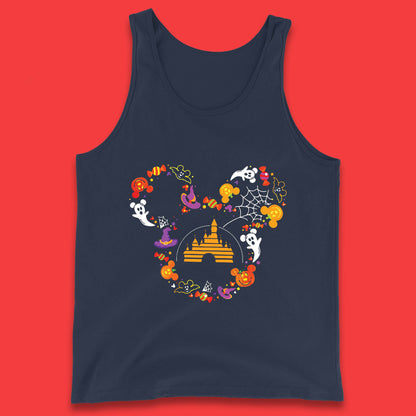 Halloween Mickey Mouse Disney Castle Halloween Elements Scary Boo Tank Top