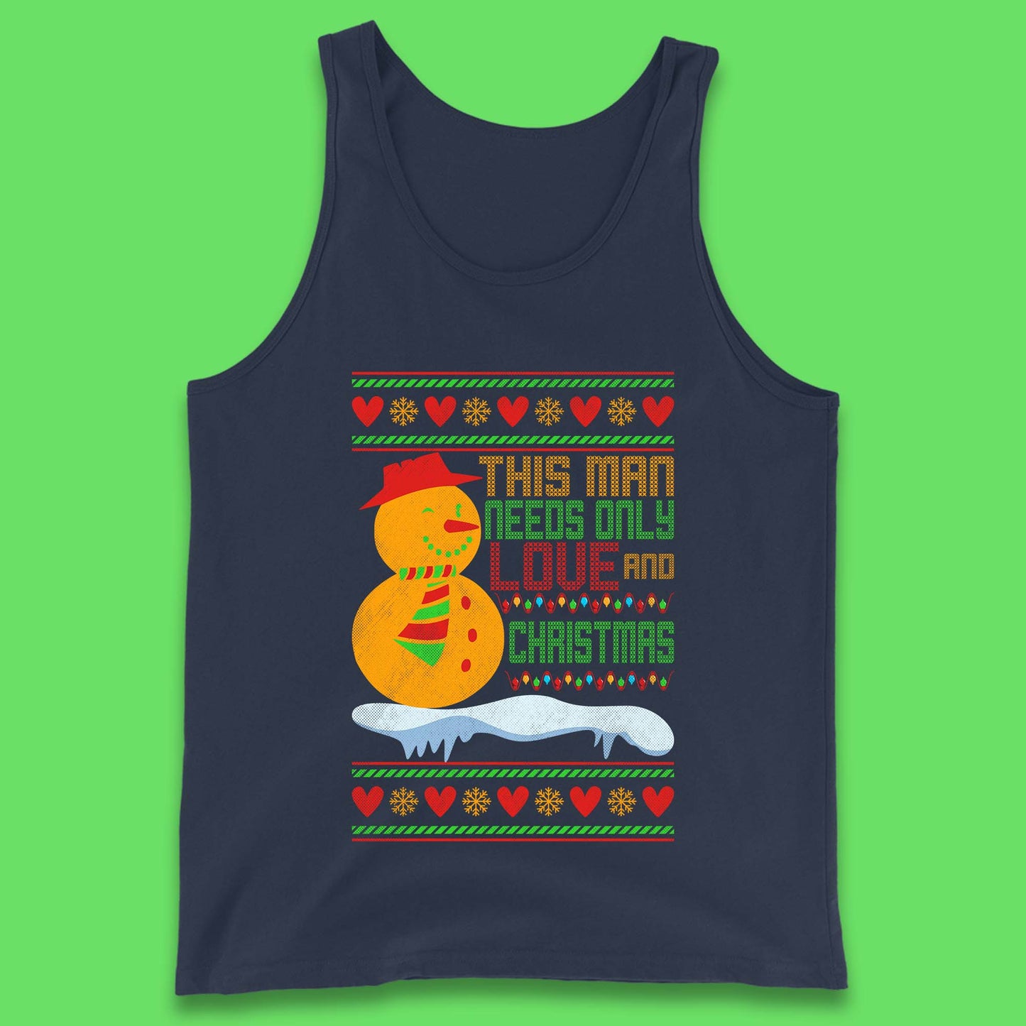 snowman christmas tank top