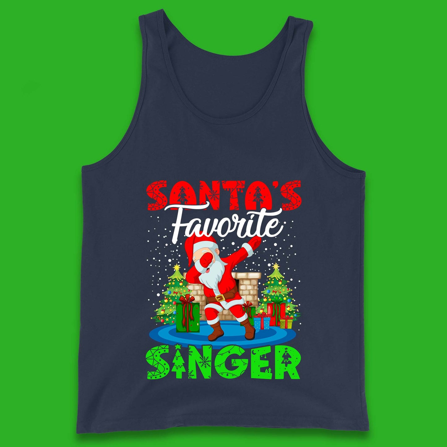 christmas dabbing santa tank top